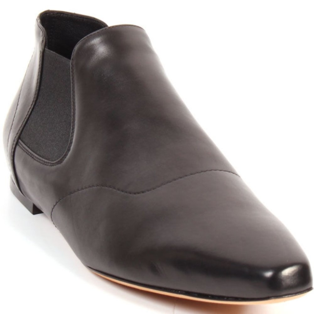 Vince Black Leather Chelsea Ankle Boot